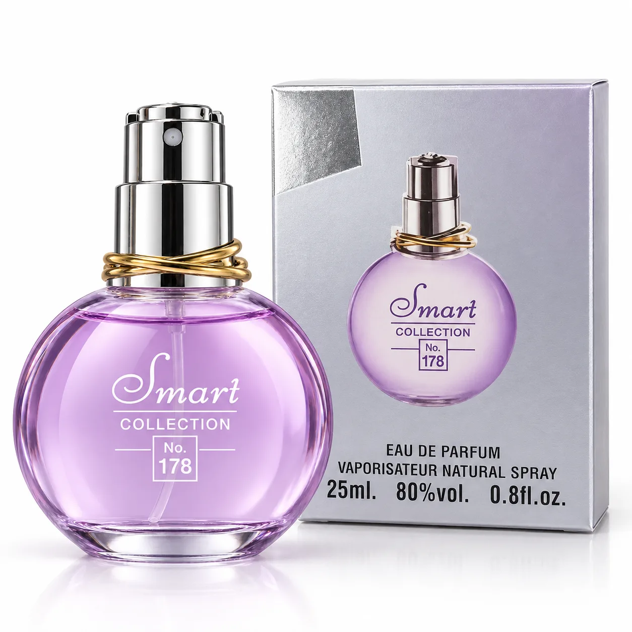 نمای جلوی عطر زنانه اسمارت کالکشن شماره 178 با جعبه