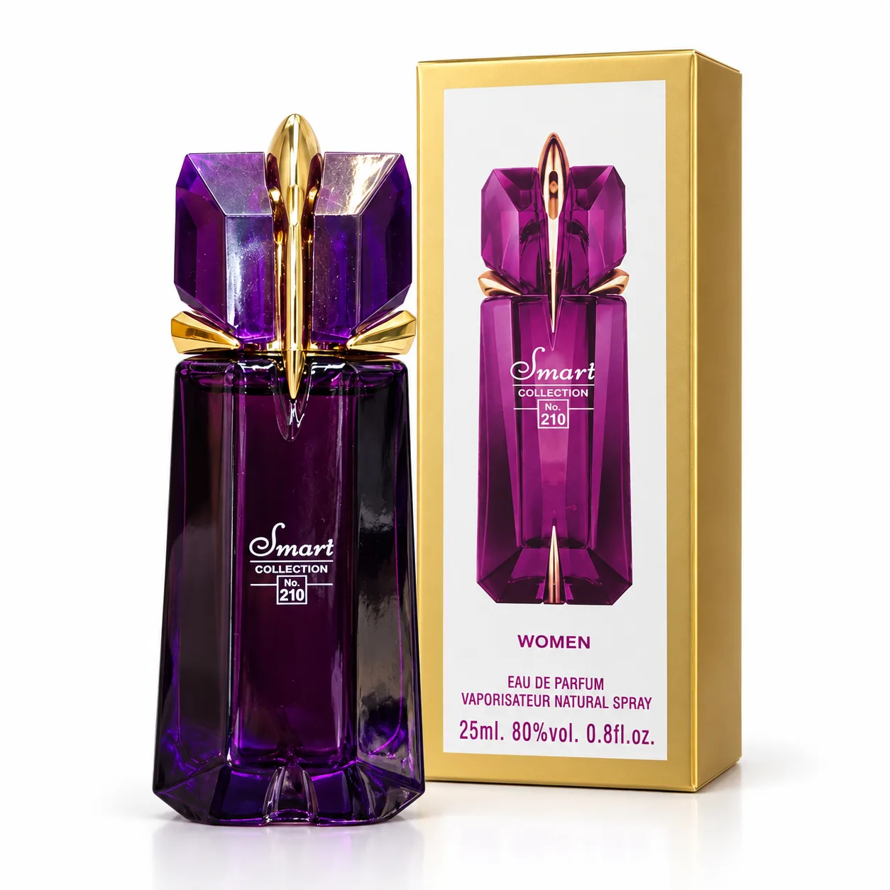نمای جلوی عطر زنانه اسمارت کالکشن شماره 210 با جعبه